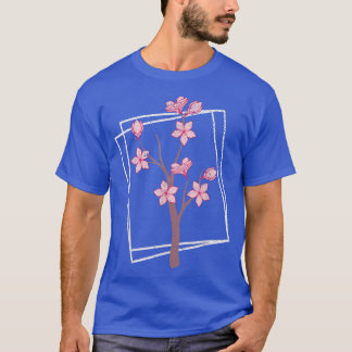 Japanese Pretty Flower Pink Sakura Cherry Blossom  T Shirt