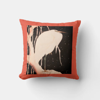 JAPANESE PRINT HERON COTTON Dekorativ kudde