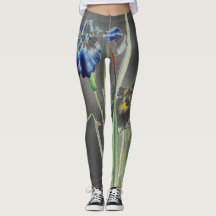 JAPANESE PRINT IRIS ON GRÅTT Leggings