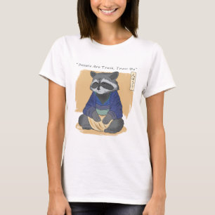 JAPANESE RACCOON QUOTE PEAPLE ÄR SANT FÖRTROENDE. T SHIRT