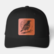 Japanese Raven Leather Patch Trucker Hat