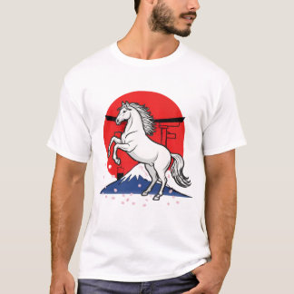 Japanese Red Sun Torii & White Horse – Men’s T-shi T Shirt