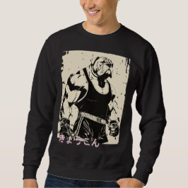 Japanese Retro Anime Bulldog MMA Mixed Martial Art Lång Ärmad Tröja