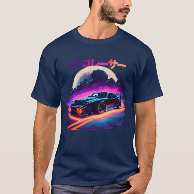 Japanese Retro Car Racing Drifting Art JDM gift T Shirt (Framsida)