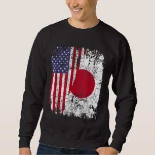 JAPANESE ROOTS Halamerikanska Flagga JAPAN Lång Ärmad Tröja
