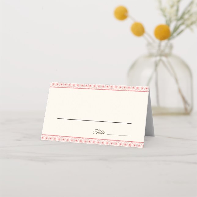 Japanese Sakura Asanoha Place Card Placeringskort (Framsida)
