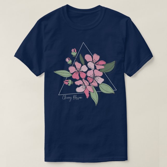 Japanese Sakura Cherry Blossom Flower Pink Spring  T Shirt (Design framsida)