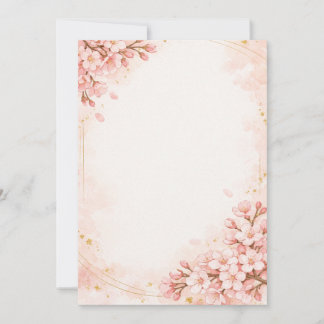 Japanese Sakura & Gold Wedding Invitation Inbjudningar