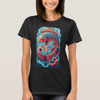 Japanese Samurai Art Aesthetic Koi Fish Graphic De T Shirt
