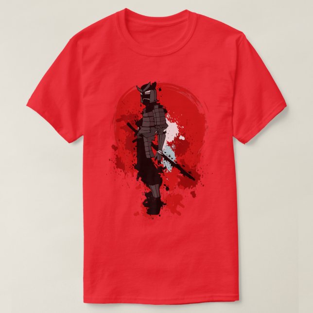 Japanese Samurai Bushido Miyamoto Musash Naginata  T Shirt (Design framsida)
