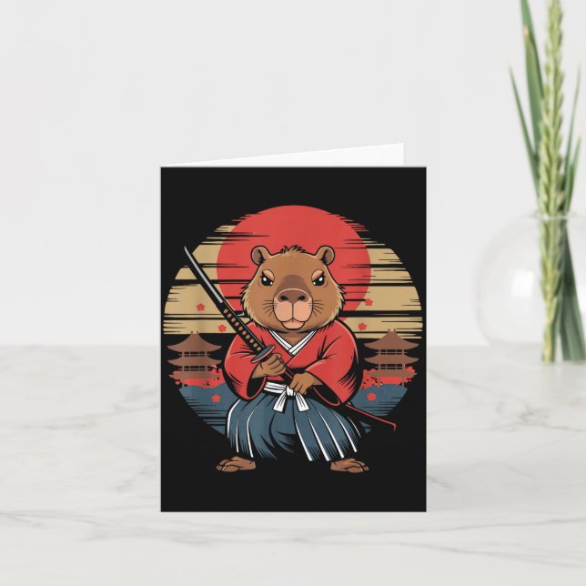 Japanese Samurai Capybara  Kort (Framsida)