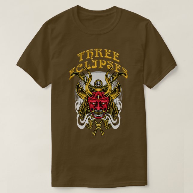 Japanese Samurai Cyborg Oni Mask Premium T-Shirt ( (Design framsida)