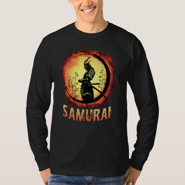 Japanese Samurai Katana Ancient Oni Ronin Asian Wa T Shirt (Framsida)
