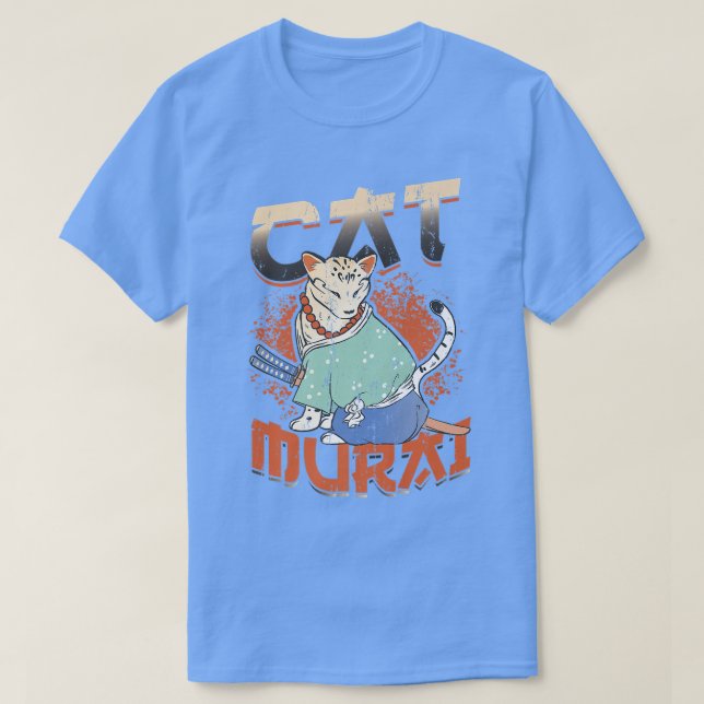 Japanese Samurai Ninja Cat Samurai  (2) T Shirt (Design framsida)
