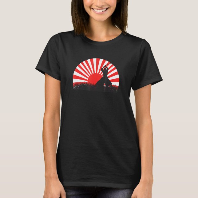 Japanese samurai   ninja swordsman t shirt (Framsida)