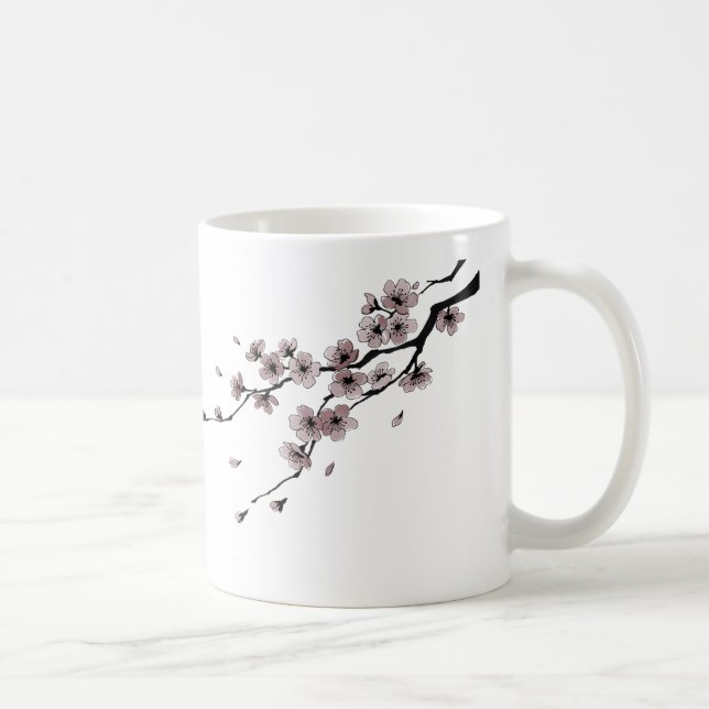 Japanese Samurai × Sakura Ink Art Kaffemugg (Höger)