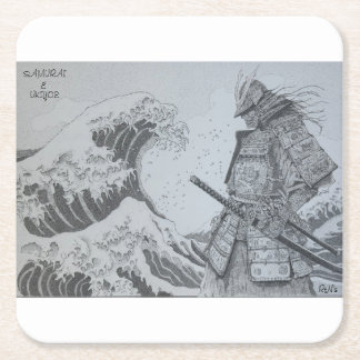 Japanese samurai&ukiyoe original art underlägg papper kvadrat