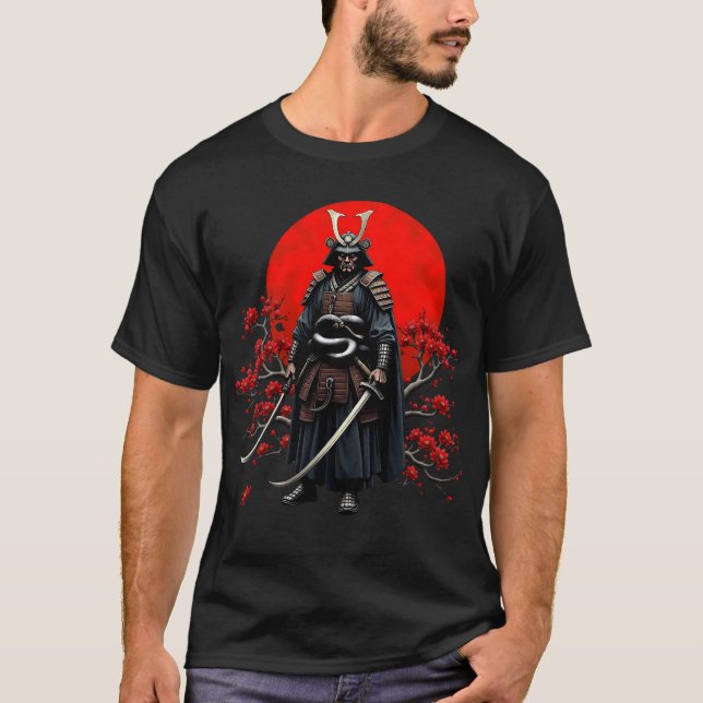 Japanese Samurai Warrior T-Shirt (Framsida)
