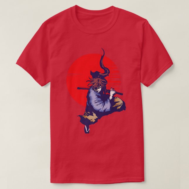 Japanese Samurai Warrior With Sword And Bushido Co T Shirt (Design framsida)