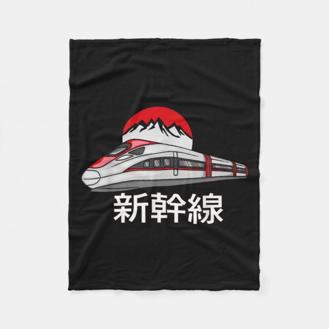 Japanese Shinkansen Model Train Funny Bullet Train Fleecefilt (Framsidan)