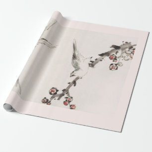 JAPANESE SPARROW CHERRY BLOMMAR Wrapping Papper Presentpapper