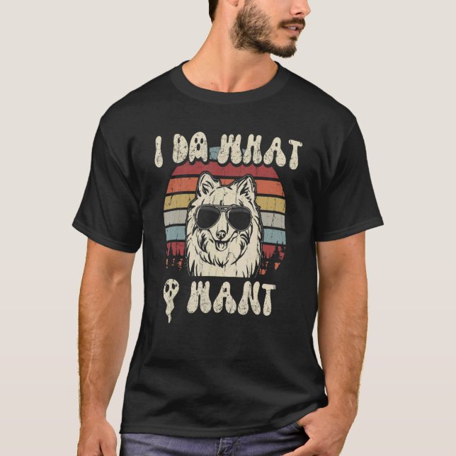 Japanese Spitz Says I Do What I Want Halloween Ret T Shirt (Framsida)