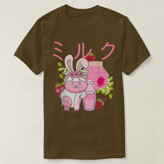 Japanese Strawberry Milk Pop Art Design  T Shirt (Design framsida)