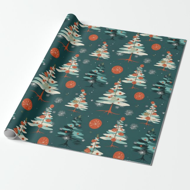 Japanese style Christmas tree and sloppy stroke Presentpapper (Utrullad)