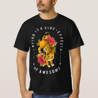 Japanese Tiger Flower Tee Cute Animal T-Shirt