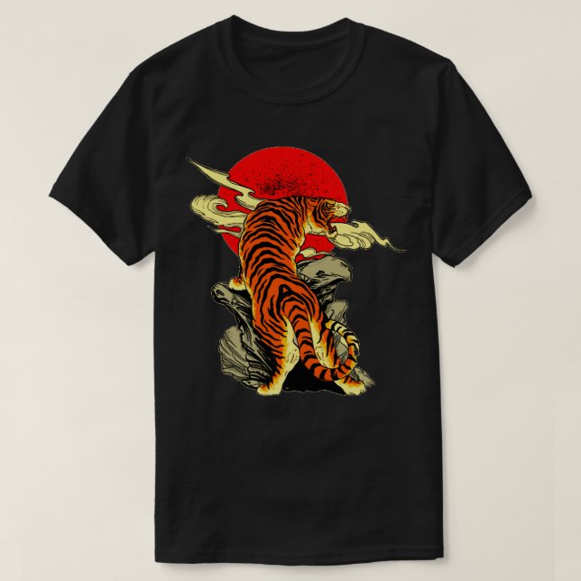 Japanese Tiger Tattoo Art Premium  T Shirt (Design framsida)