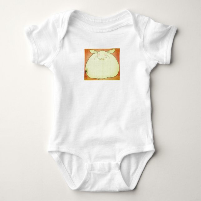 JAPANESE TJOCK BUNNY CUSTOM NAME BABY BODYSUIT T SHIRT (Framsida)