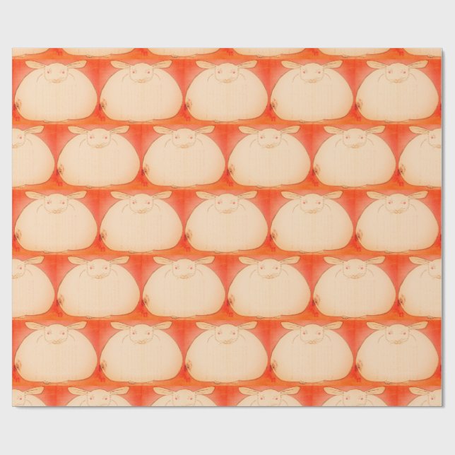 JAPANESE TJOCK BUNNY Wrapping Papper Presentpapper (Platt)