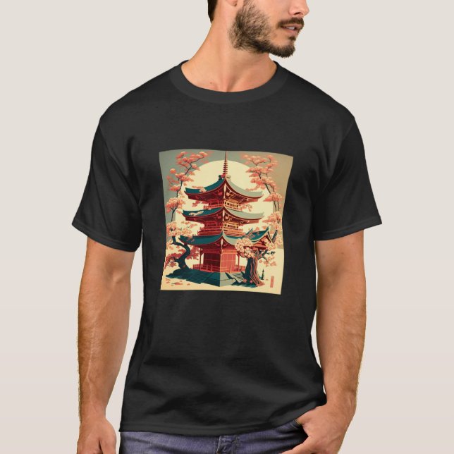 Japanese Tokyo Asian inspired retro 60u2019s style T Shirt (Framsida)