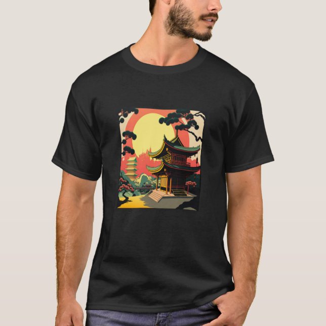 Japanese Tokyo Asian inspired retro 60u2019s style T Shirt (Framsida)