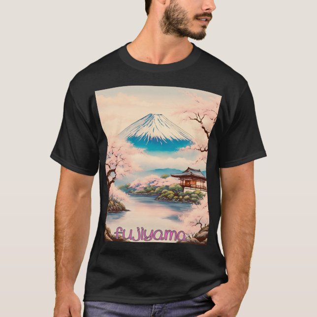 Japanese Traditional Fujiyama Ukiyo-e　日本　富士山　 T Shirt (Framsida)