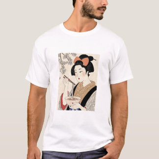 Japanese Ukiyoe Style Kimono Modern Girl T Shirt