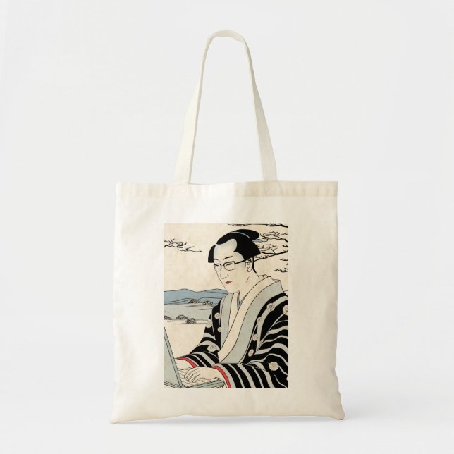 Japanese Ukiyoe Style Kimono Modern Office Worker Tygkasse (Framsidan)