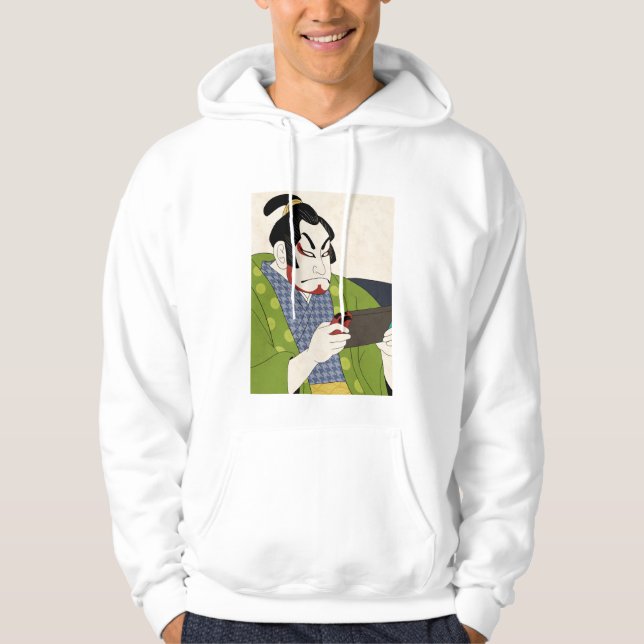 Japanese Ukiyoe Style Modern Gaming Kabuki Actor  Hoodie (Framsida)
