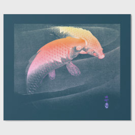 JAPANESE UTTRYCK AV CARP BLUE Wrapping Papper Presentpapper
