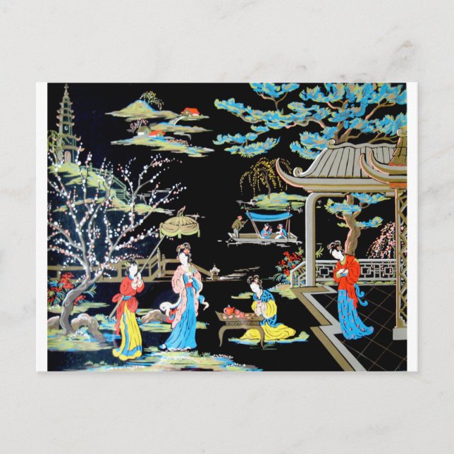 JAPANESE VINTAGE ART VYKORT (Framsida)