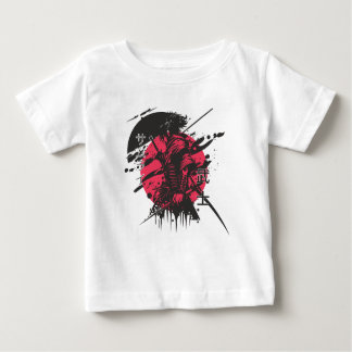 "Japanese Warrior Art T-Shirt – Samurai in Red Ink