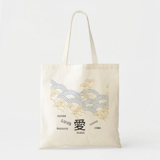 Japanese Wave Pine Tote Bag Tygkasse