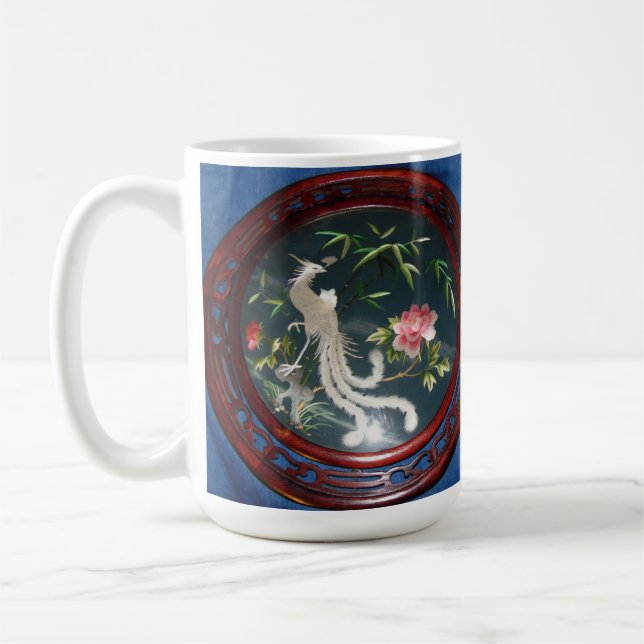 JAPANESE WHITE PEACOCK BLOMMIGT COFFEE MUGG (Vänster)