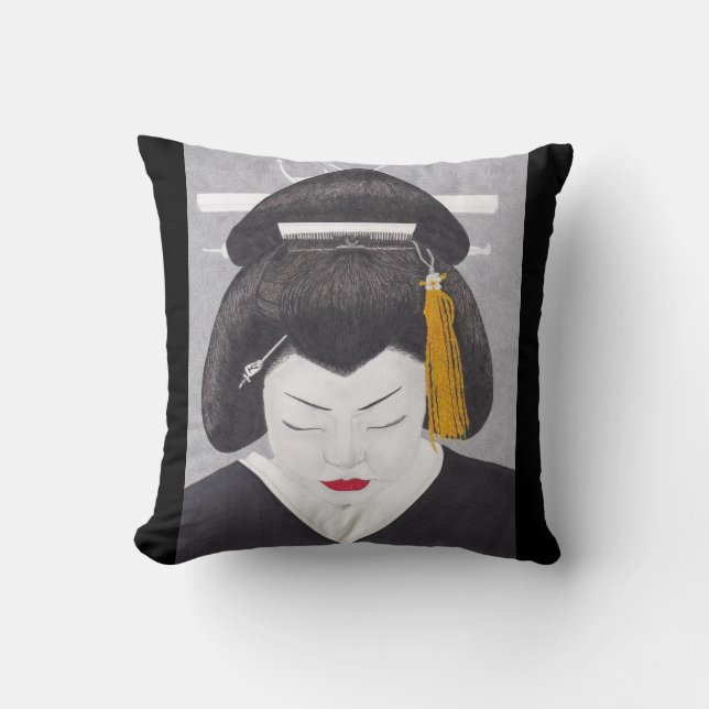Japanese Woman Cushion Kudde (Framsida)