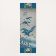 JAPANESE WOODBLOCK SKRIV UT CRANES SOM YOGA Mat