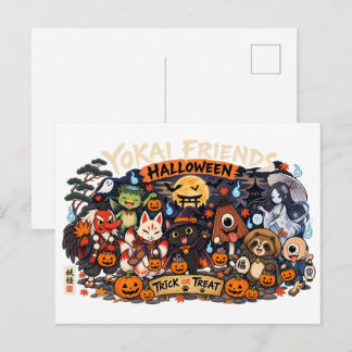 Japanese Yokai Halloween Postcard Vykort
