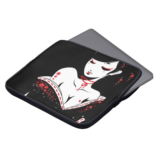 _japanesque_red laptop sleeve (Framsida topp)