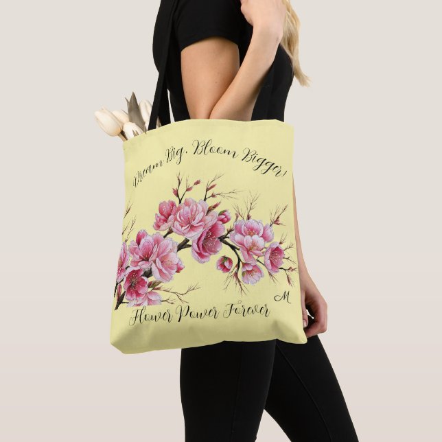 Japanesse inspiration Sakura Flowers Illustration Tygkasse (Närbild)