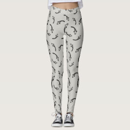 Japaninspirerad Koi Mönster Leggings