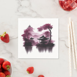 Japanische Landschaft am See - Pappersservett
